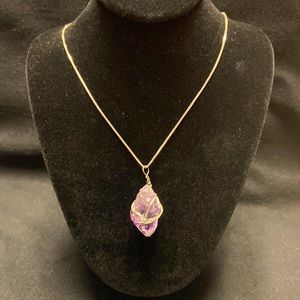 Lady’s Wrapped Amethyst Stone Necklace